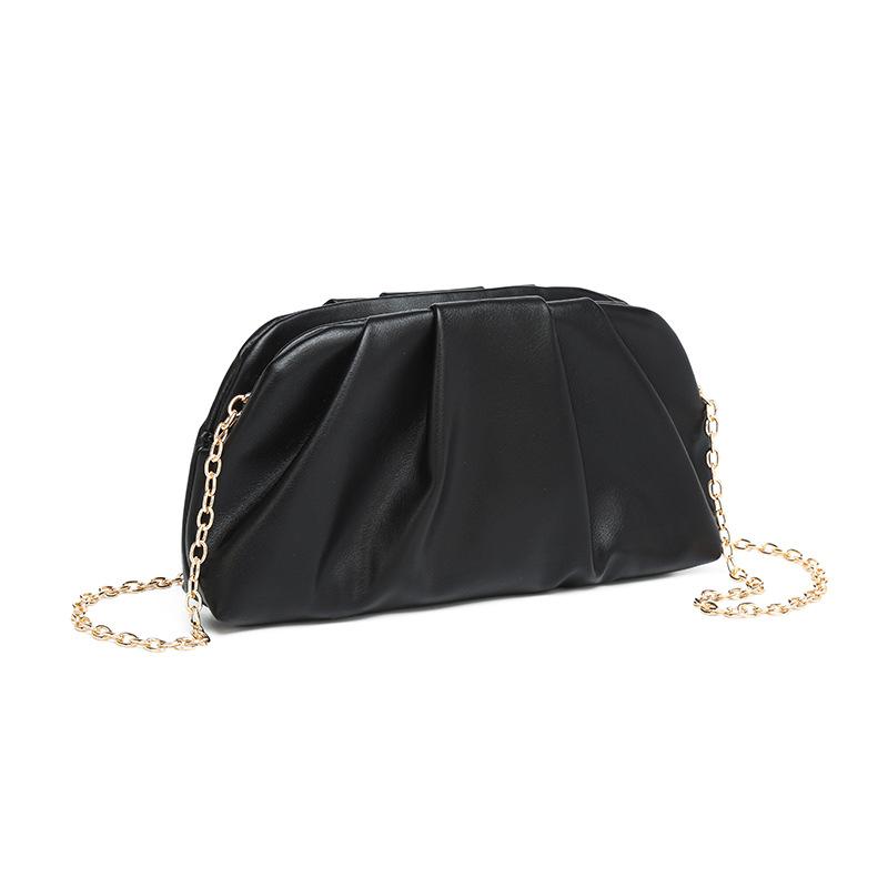 Summer Pleated Cloud Bag Women'S Fashion Portable Small Square Bag Versatile Chain Messenger Bag