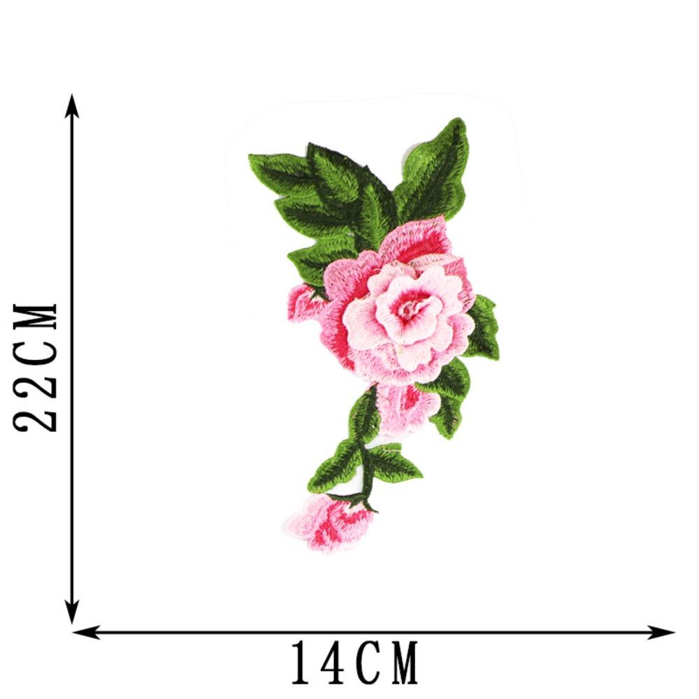 

Polyester Fiber Embroidery Peony Patch 22*14CM DIY Handmade Sew On Patch Clothing Accessories Embroidery Repair Patch Jeans розовый