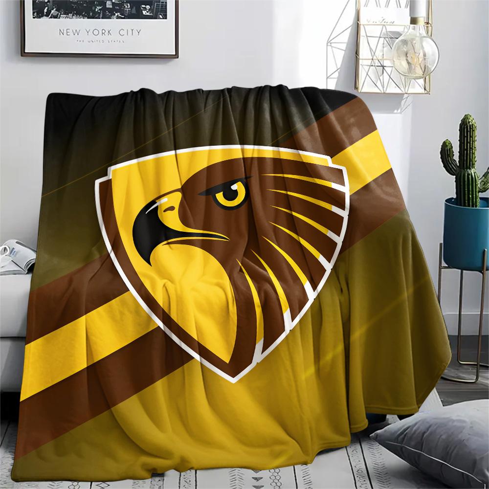 Hawthorn Hawks Print Flaneldecke, Hohe Qualität, Bequem für alle Jahreszeiten, Heimdekoration, Wärme und Komfort, Perfekt für Weihnachtsgeschenke