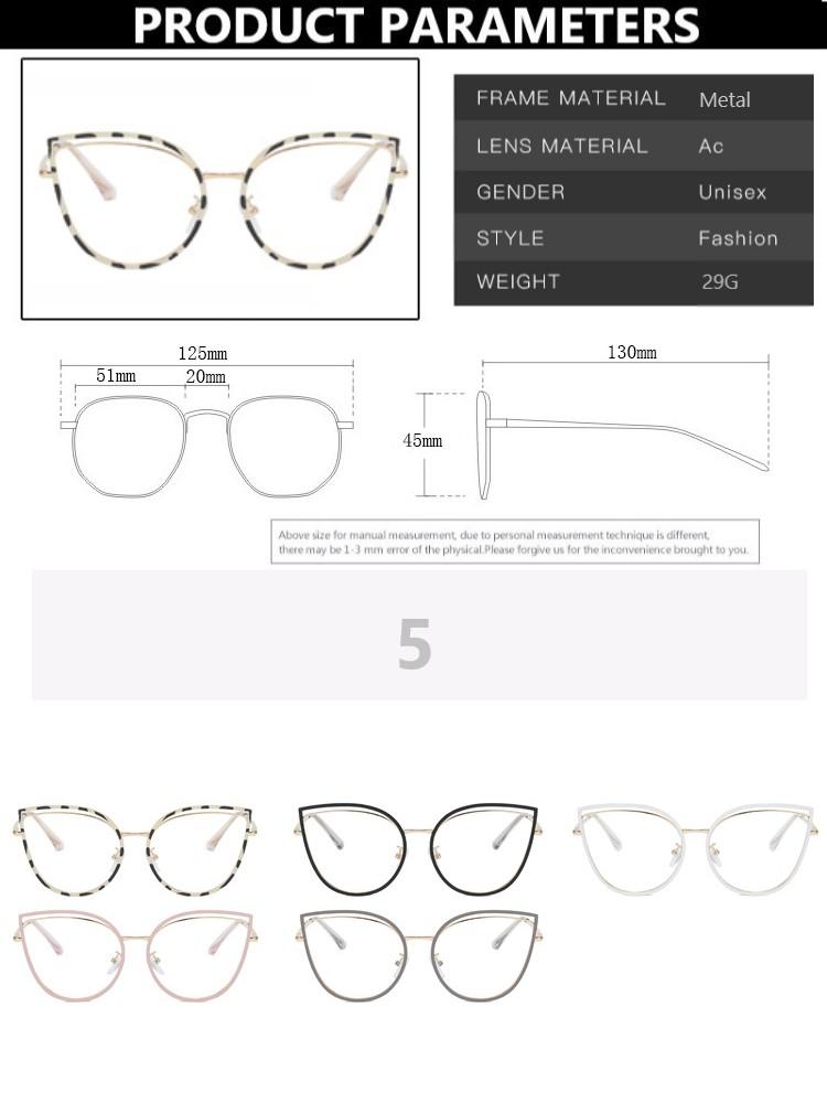 Luxury Metal Women Cat Eye Optical Glasses Frame For Women Clear Fashion Transparent Fashion Computer Hollow Eyeglasses