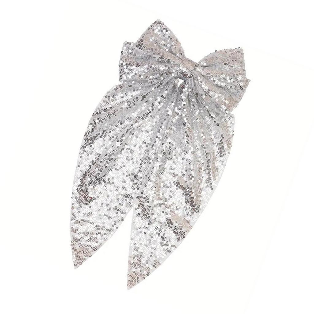 Bride Hairpin with Sequins Bowknot for Girls Barrette Bows for Pageant Prom Princess Hair Accessories Stage Props