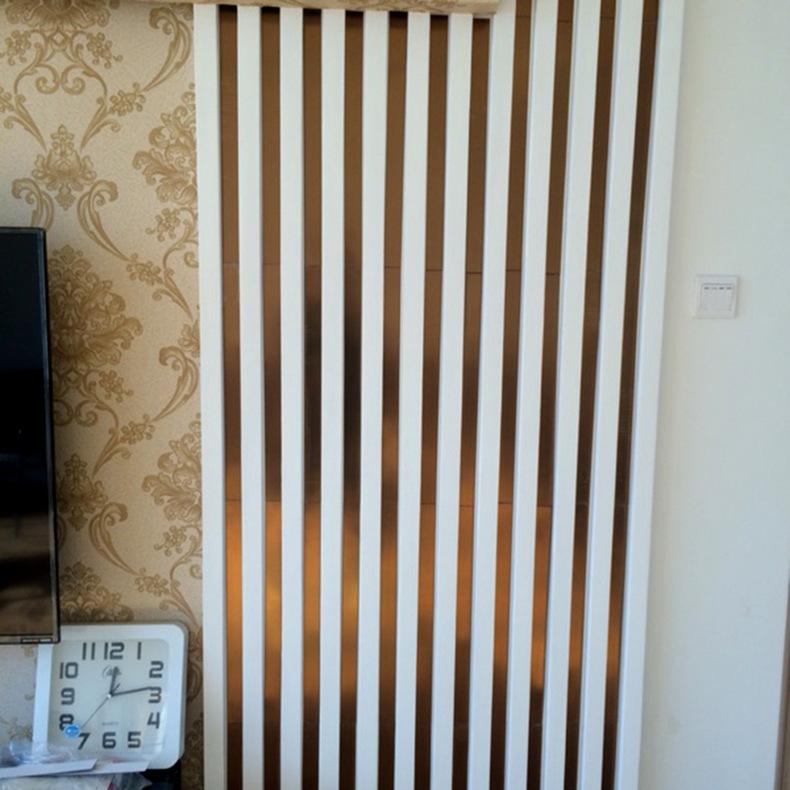 10pcs 20x5CM Strips DIY Waist Line Mirror Glass Tile Wall Stickers