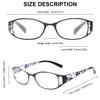 2pcs Men And Women's Anti-Blue Light Reading Glasses Reading Glasses Floral Pattern Reading Glasses Hollow Out Temple +1.0~+4.