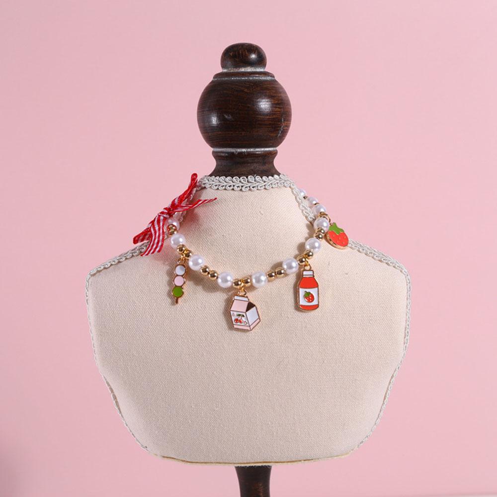 

Pet Dog Cat Pearls Necklace Collar Bling Accessories Small Dog Cat Jewelry for Female Puppy Chihuahua Yorkie Rabbit Handmade XS