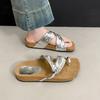 Fashion Shoes Woman 2025 Female Slippers Rubber Flip Flops New Silver Beach Hawaiian Slides Scandals Shoes Ladies' Slippers Summer Clogs