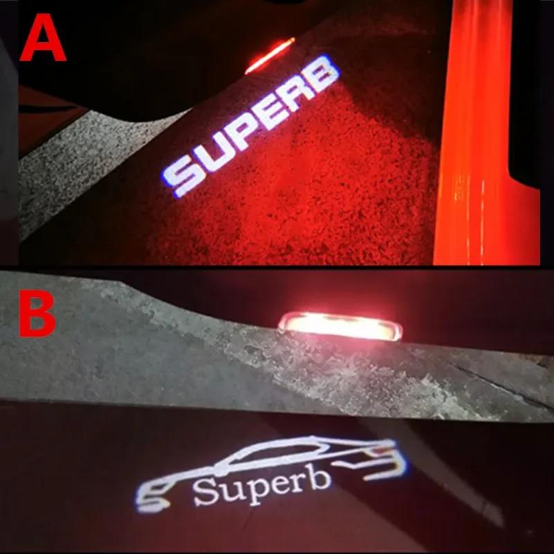 LED Car Door Ghost Shadow Logo Projector Light For Skoda Superb B6 B8 3V 3T 2006-2008 2009-2018 2019 2020 Led Projector Lamps