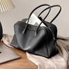 Top Layer Cowhide Niche Design Pillow Bag Bowling Bag Genuine Leather Large Capacity Single Shoulder Armpit Bag Boston