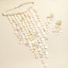 Trendy Shell Tassel Necklace Earrings Set For Women Bohemia Handmade Rope Chain Jewelry Set Summer Holiday Beach Accessory