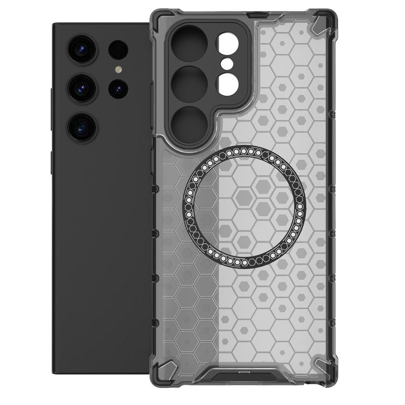 Applicable to Samsung S26Ultra Honeycomb Magnetic Mobile Phone Case Airbag S25Ultra Anti-drop S24Ultra Protective Case
