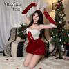 Christmas Dress Up Sexy Pure Lust Bow Dress Cosplay Bunny Suit New Year's Red Robe Woman