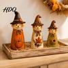 Autumn Tiered Tray Decor Vintage Resin Scarecrow Figurines Fall Harvest Pumpkin Sunflower Maple Rustic Figurines Leaf Tabletop Decor Thanksgiving