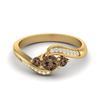 0.40 Ctw Round Smoky Quartz 925 Sterling Silver Gold Vermeil Three Stone Women Wedding Ring