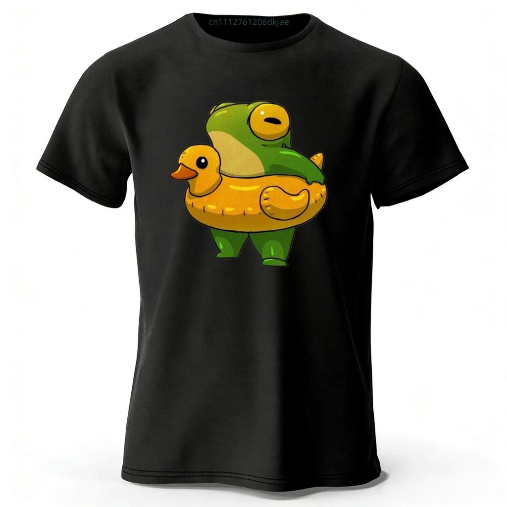 Frog Who Can't Swim Cotton Short Sleeves Shirt with Multiple Colors To Choose From Men's Oversized Breathable T-shirt