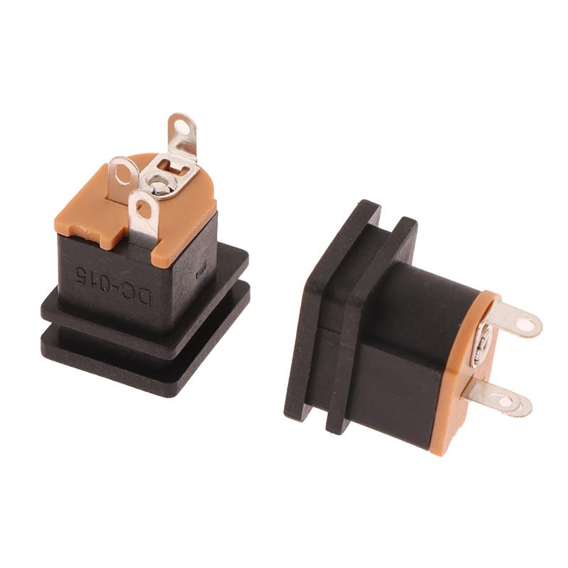 10Pcs 5.5X2.5Mm Dc Power Supply Socket Connector Dc-015 5.5*2.1Mm Dc Female Jack Square Panel Mounting Connectors