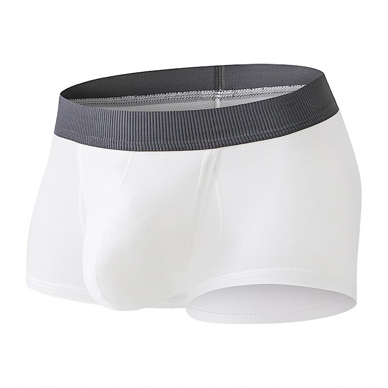 Men's Summer Thin Sexy Side Opening Ice Silk Breathable Comfortable Flat Angle Briefs