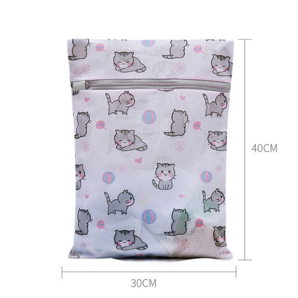 Printing Laundry Bag Cartoon Cat Washing Bag Washing Net  Pouch  Clothing Care Protection