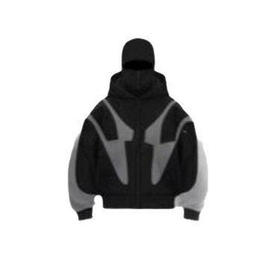 2025 American Trendy Double-Hooded Bandit Zip-Up Cardigan Sweatshirt - Couple Style, Windproof, High Street Outerwear.