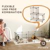DIY Pet Playpen Metal Wire Fence 12 Panel Enclosure Indoor Outdoor Guinea Pig Bunny Small Animals Cage Black