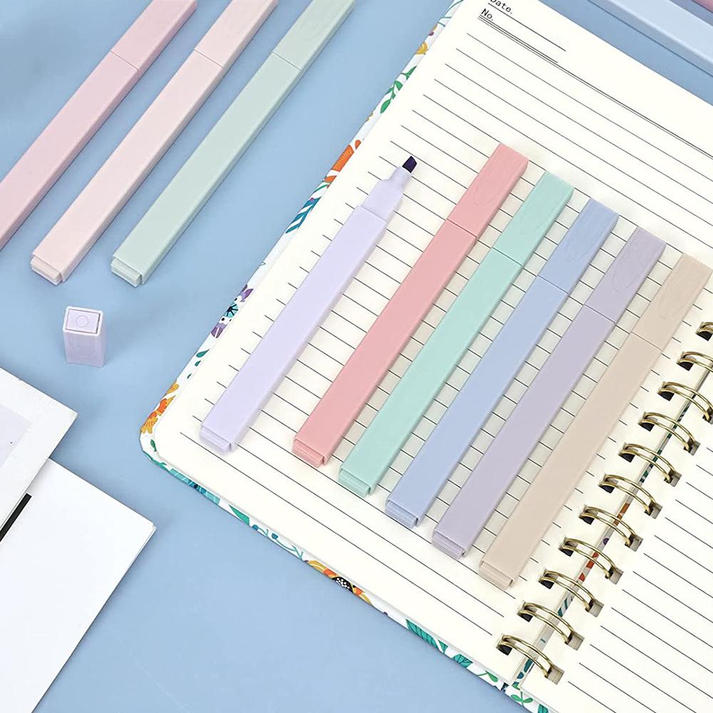 Kit 6/12pcs Morandi Color Highlighter Pen Set for Taking Notes