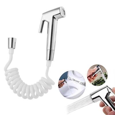 Tragbarer Badezimmersitz Toilettensprühpistole mit 1,5 m Telefonschlauch Handheld Outdoor Reinigungs-Booster Spülvorrichtung Düse