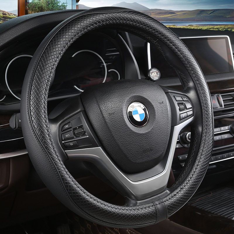 Wheel Cover, Genuine Leather, Suitable for All Seasons, Non-Slip, Wear-Resistant, Breathable, Sweat-Absorbent, Summer Car Steering Wheel Cover