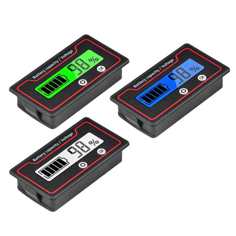Car Battery Charge Level Indicator 12V 24V 36V 48V 60V 72V Lithium Battery Capacity Meter Tester Display Led Tester Voltmeter