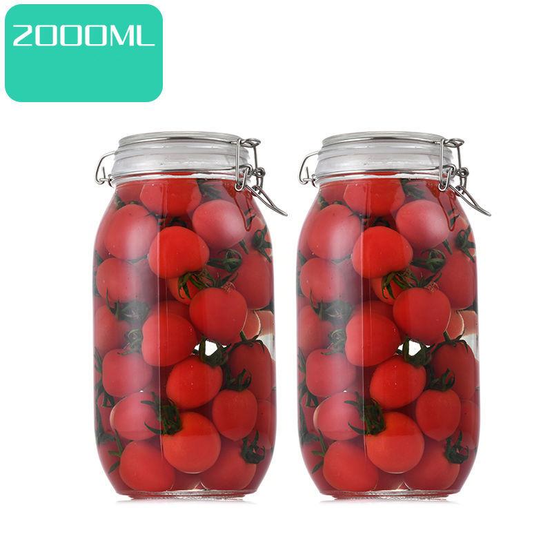 Glasflasche Versiegelter Behälter Für Küche Lebensmittel Eingelegtes Obst Konserven Transparent Große Öffnung Marmeladenglas Aufbewahrungsglas Haushalt