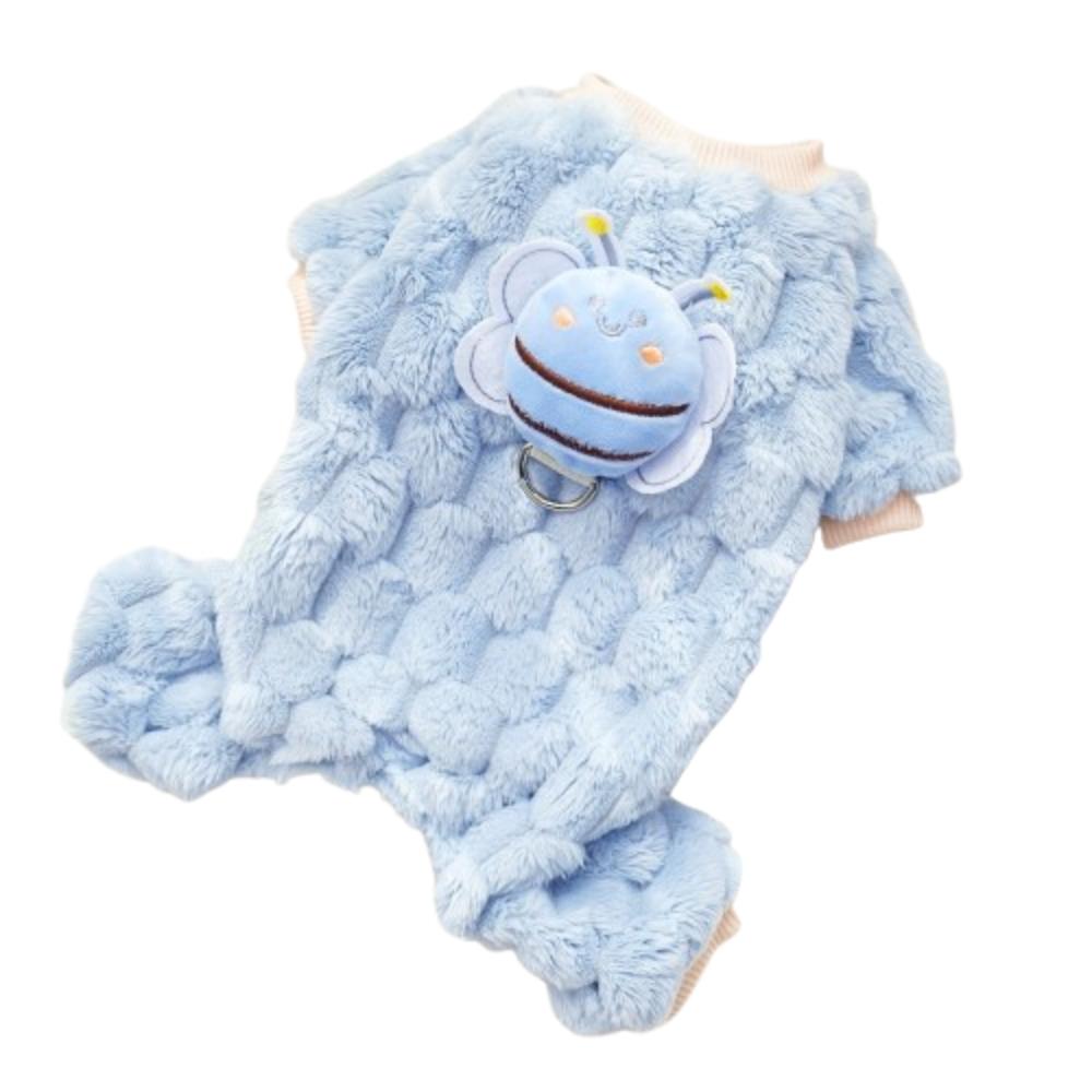 Cute Dog Winter Jumpsuit Bee Pattern Four Legged Pet Clothes Puppy Harness Coat  Kitten Clothing