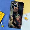 Sexy Tattoo Girl Phone Case For iPhone 16 15 13 12 11 14 17 Pro Max 13 mini 16 Plus 16e 17 Air Bumper Cover