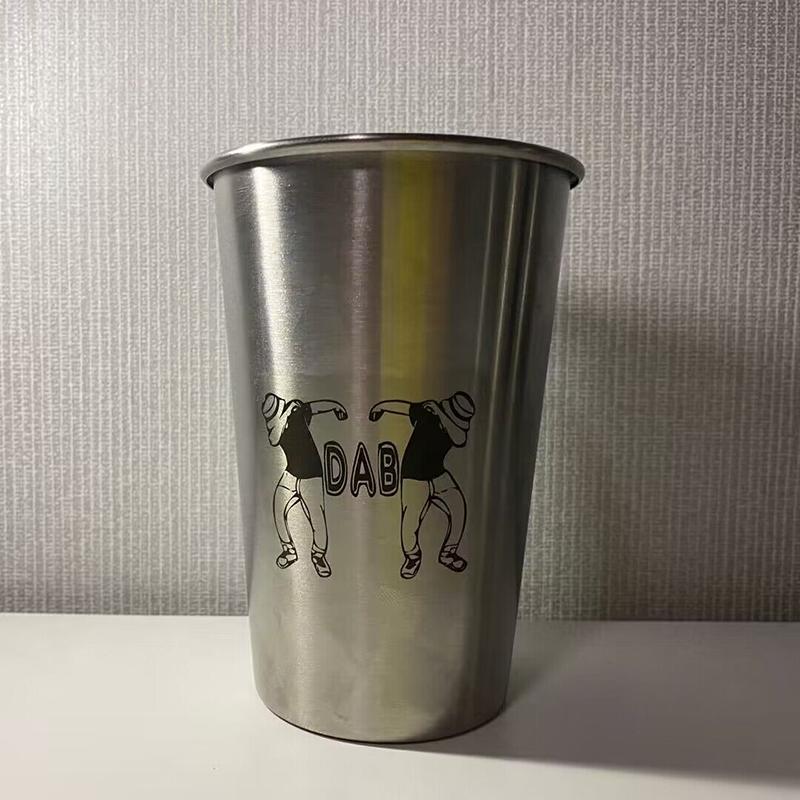 Stainless Steel Beer Wine Cup Portable Silver Beer Tumbler Cocktail Juice Milk Cup Metal Drinking Mug For Bar Outdoor Drinkware