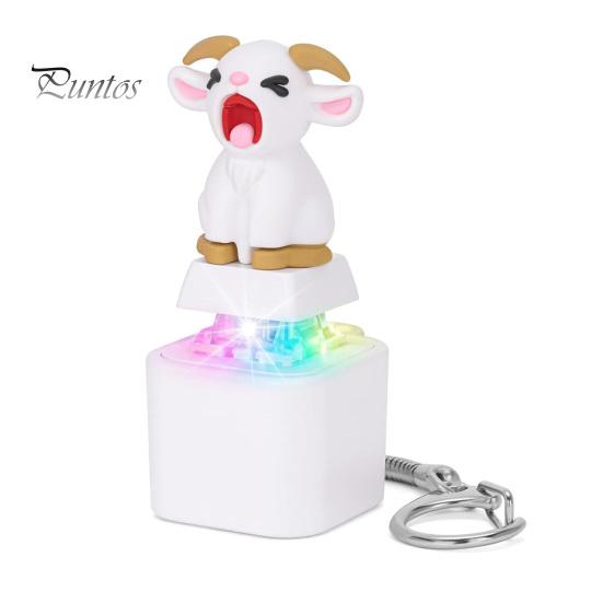 Animal Push Button Toy 1/2/3Pcs Screaming Goat Keyboard Fidget Toy, Rechargeable Sheep Finger Clicker Light-Up Keycap with Light Sound, Decompression