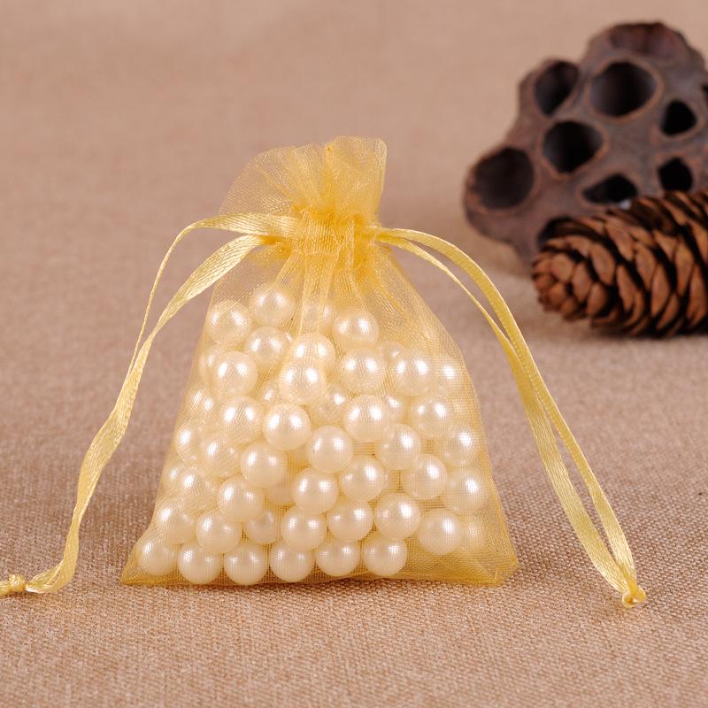 50/100pcs Solid Color Yarn Organza Gift Bags Organza Bag Mesh Wedding Candy Packaging Bag Storage Tulle Fabric Pouches 50%