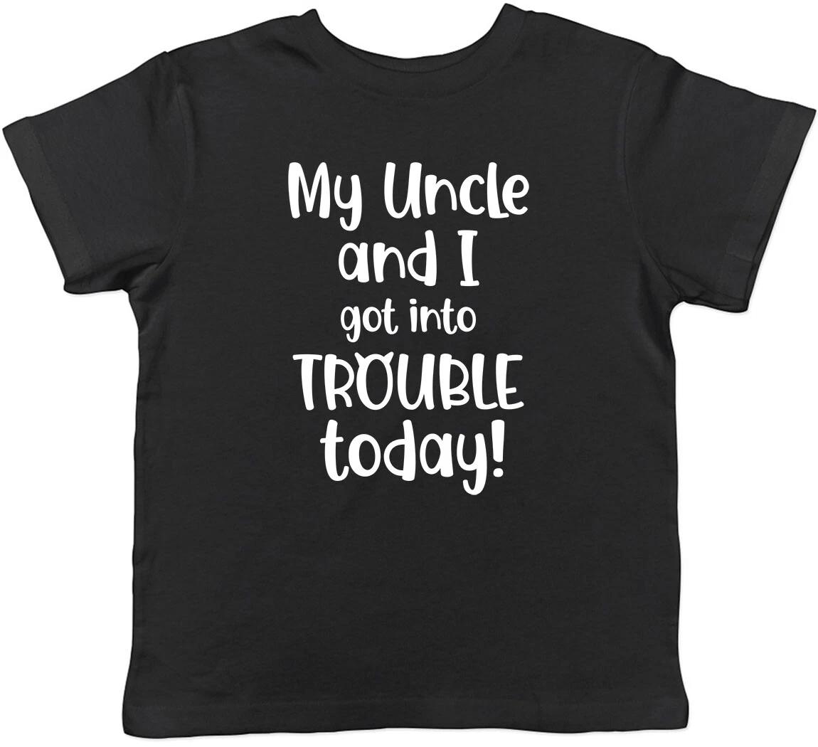 Uncle And I Got Into Trouble Today Childrens Kids T-Shirt Boys Girls 130