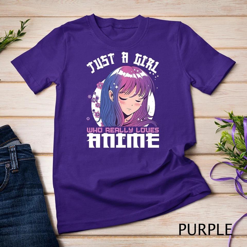 Anime Gifts for Teen Girls Just A Girl Who Loves Anime Unisex T-shirt 7 M