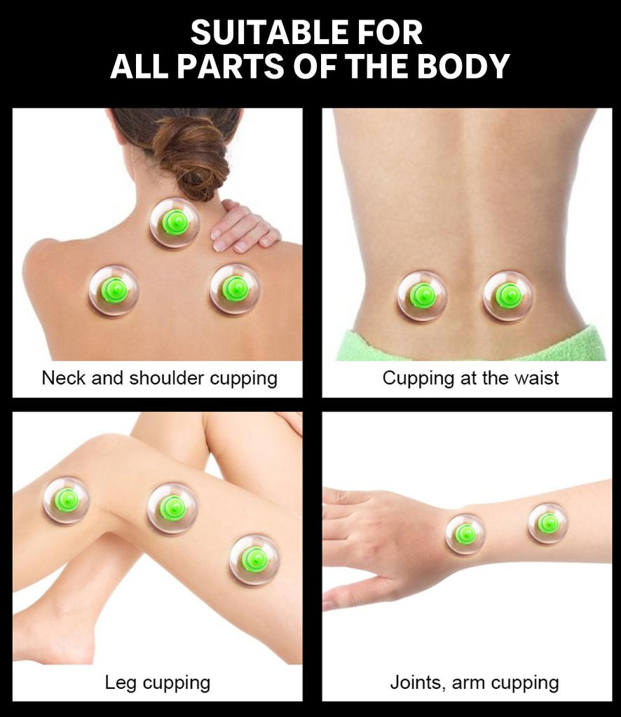 6Pcs Vacuum Cupping Set with Pumping Gun Suction Cups Anti Cellulite Cans Body Back Cupping Massager Jars Vacuum Cupping