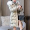 Zimní dámský kabát Zesílený Vatovaný Umělá kožešina Dlouhý rukáv Zapínání na zip Bavlna Dámský Péřový kabát Slim střih Střední délka Kapsy Bunda