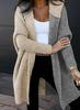 Color Block Hooded Knit Cardigan - Women's Mid-Length Outerwear for Autumn/Winter 2025