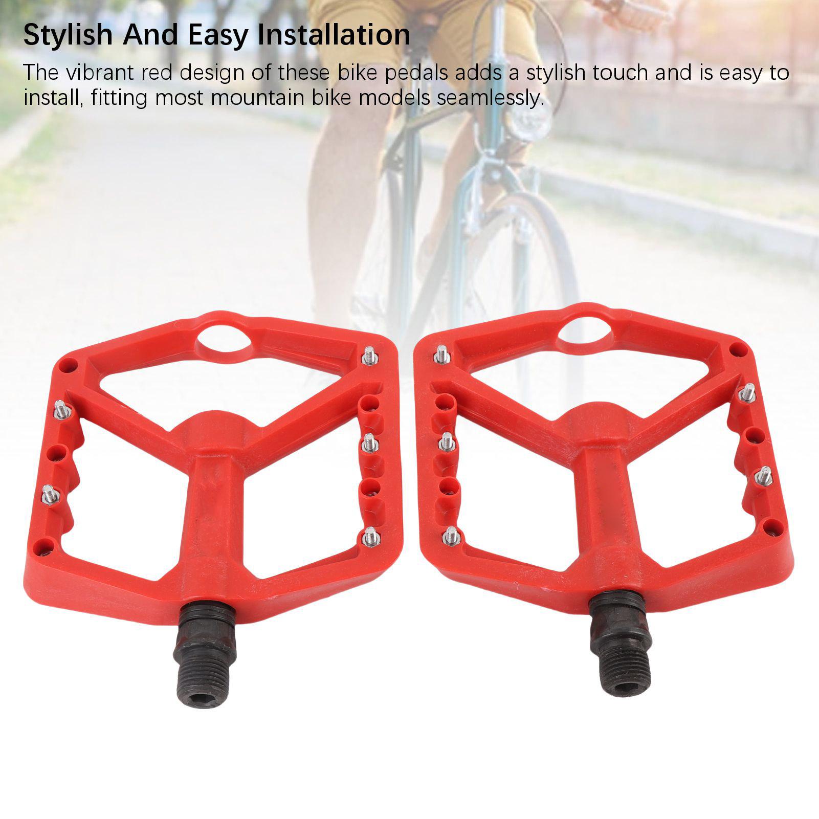 

Bike Pedals Nylon Fiber Dual Bearing Anti Slip Lightweight Flat Platform Bike Pedals for Mountain