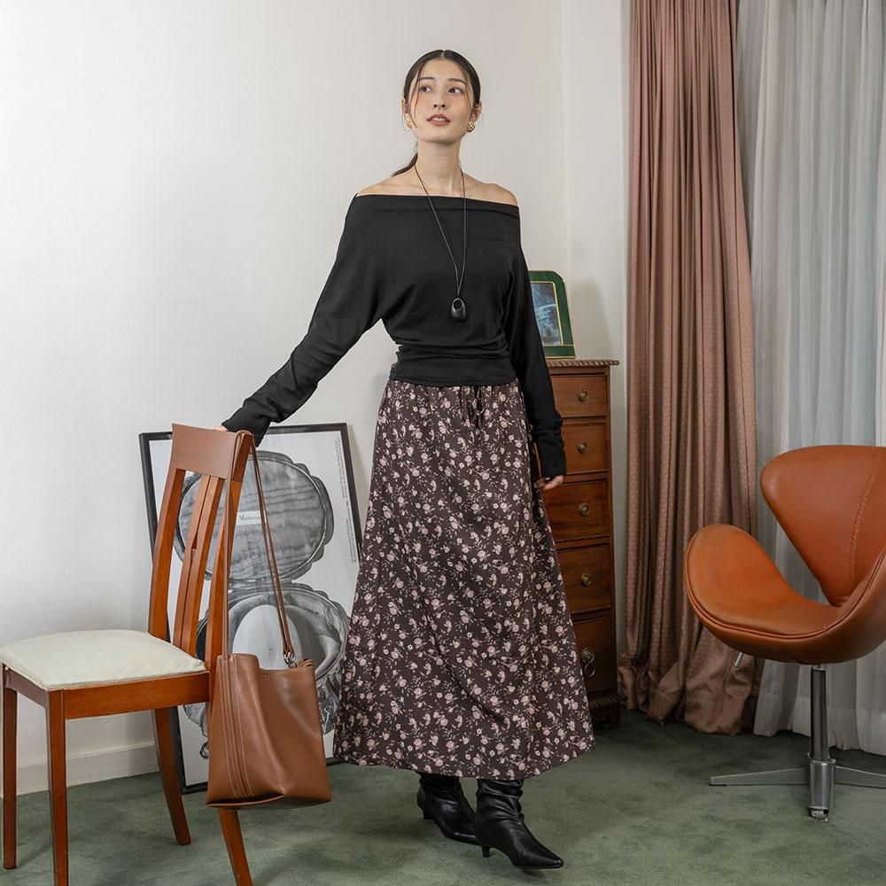 Laengsseon Ls_Pink Rose Skirt_Brown
