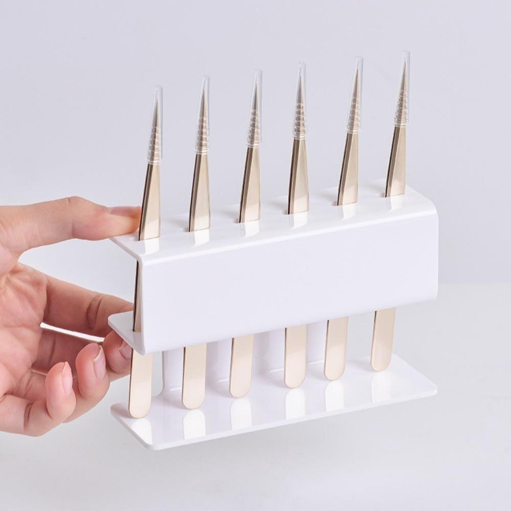 6 8 Holes Eyelash Tweezers Storage Rack Convenient Cosmetics Accessories Makeup Tools Holder Acrylic Nail Tools Organizer