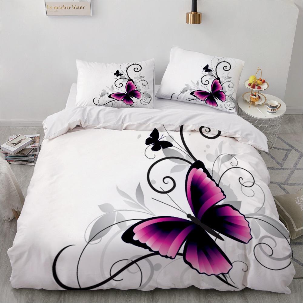 3D Colorful Butterfly Bedding Set Women's Room Duvet Cover DE200 * 200 Full Size Luxury Bedding Cover Butterfly Quilt Cover