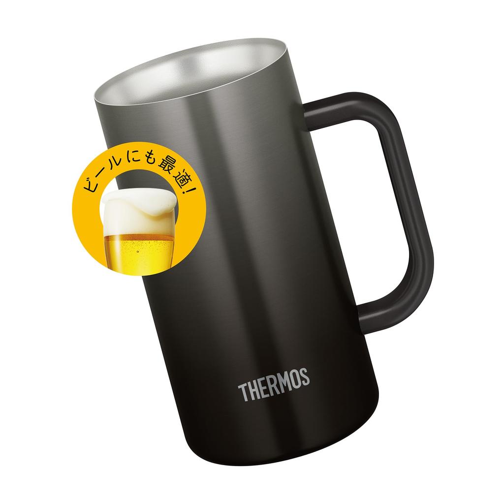 Thermos Vacuum Insulated Mug 720ml Black Dishwasher Safe Thermos Structure Thermal Insulation Beer Mug BK JDK-721C