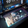 Anime Girl Mecha Mouse Pad RGB Gaming Mousepad Big LED Pad PC Desk Mat Luminous Mouse Pad Large Keyboard Mats Table Rug With