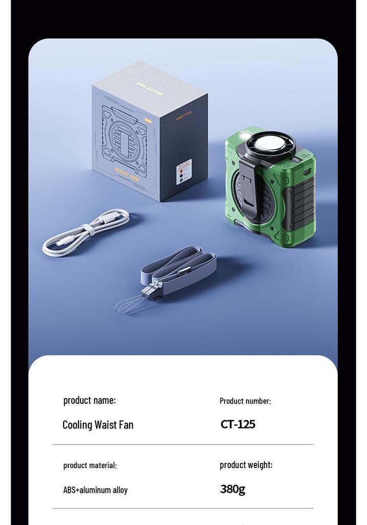 Portable Outdoor Waist & Neck Hanging Cooling Fan with Long Battery Life for Summer Heat Relief