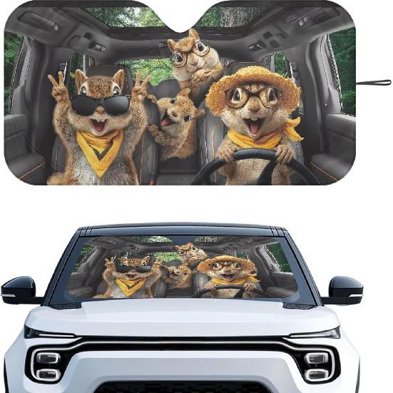 Fashion Cat Car Window Shades Foldable Car Windshield Sunshades Automotive Windshield Sunshades Keep Cool UV Rays Protection for Most Sedan Truck Van