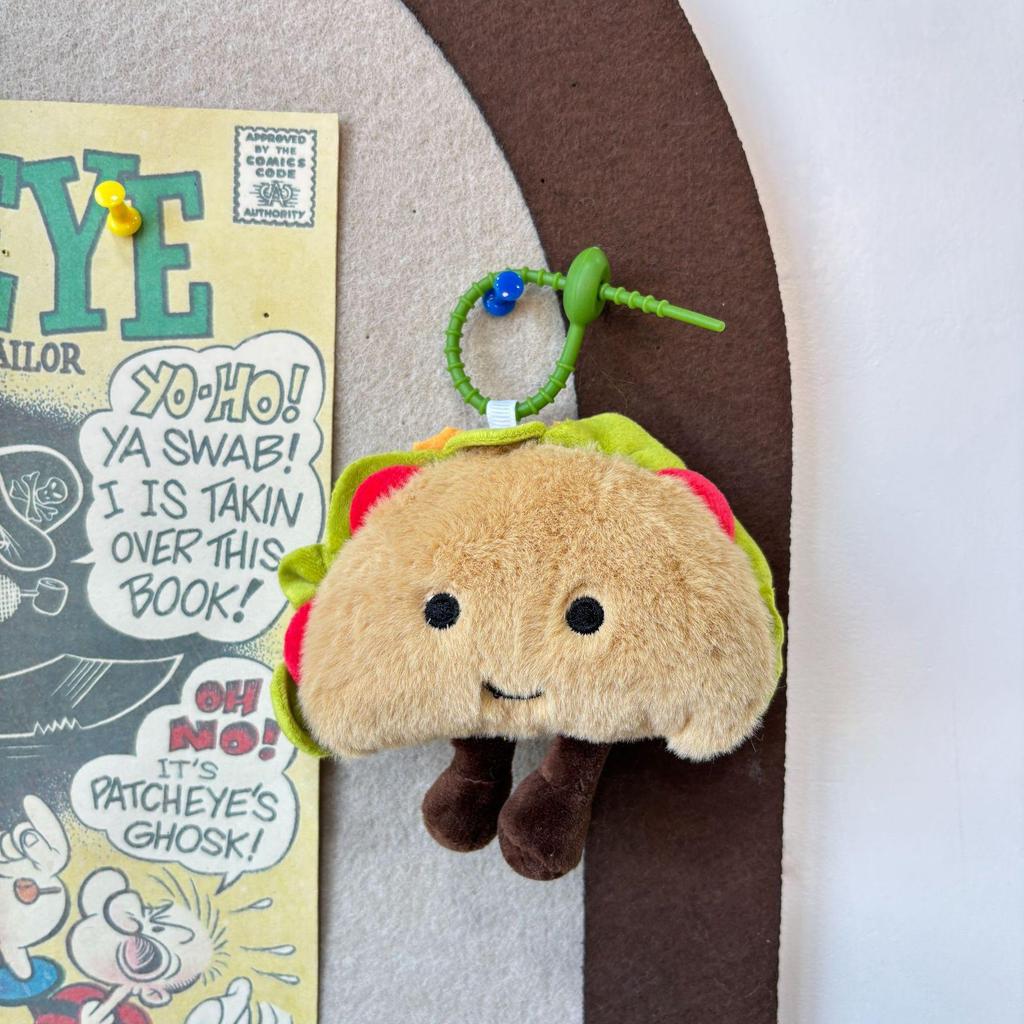 Roztomilý Kreslený Hamburger a Hranolky Plyšový Batoh Přívěsek na Klíče Panenka