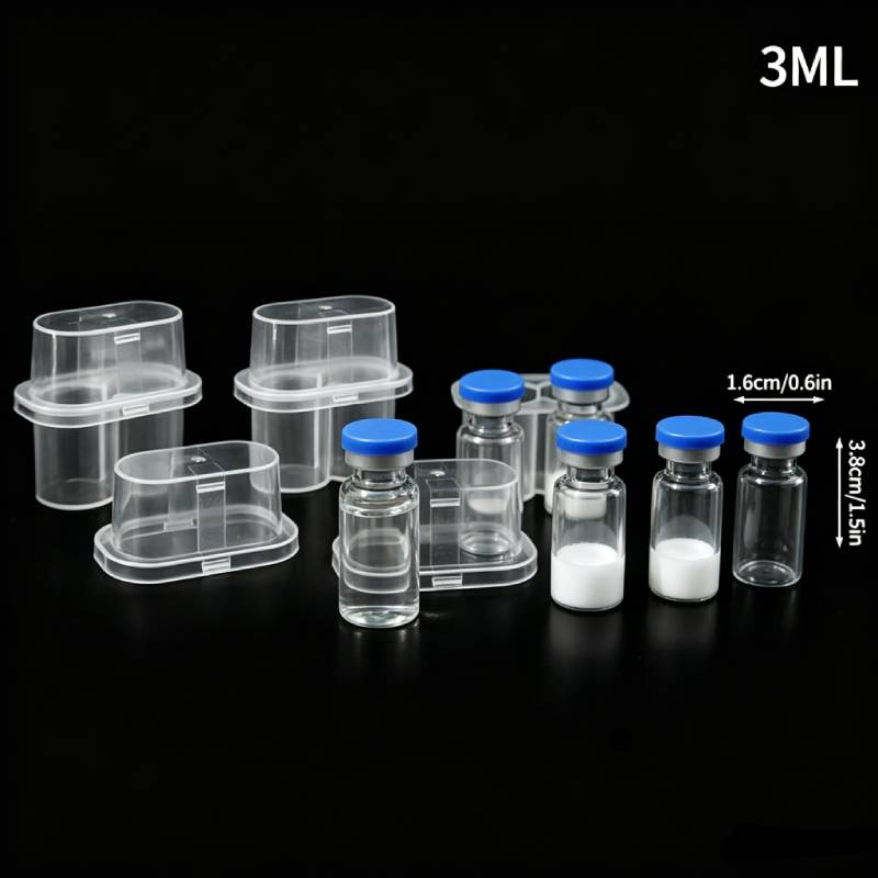 3ML Peptide Storage Box 3ml Vial Case Peptide Box Packaging Clear Stackable Peptide Container Cases for Freezer Tube