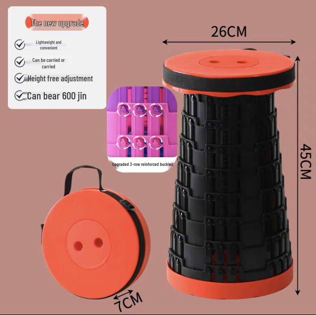 Portable Telescopic Folding Stool for Travel and Outdoor Use