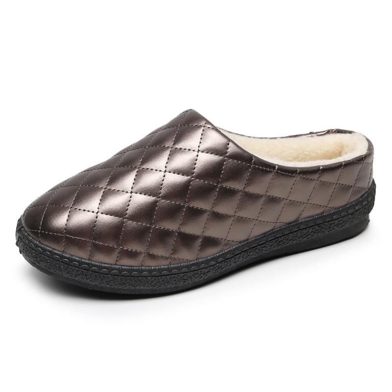 Slippers Woman Winter Warm Slient Fluffy Slippers Women Fur Plush Women s Slippers Flat Female Footwear Living Room Shoes 36 синий