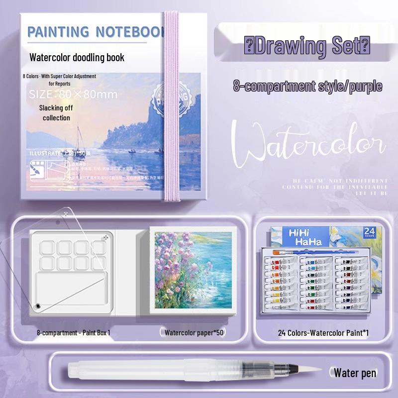 Moyu Watercolor & Acrylic Travel Sketching Set: Portable Palette, Drawing Board, and Book for Painting and Sketching.